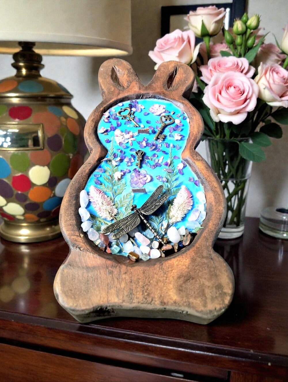 Hand Crafted , Wicked Worthy Wax, Bunny Hop wooden bowl candle - Picture 3 of 4